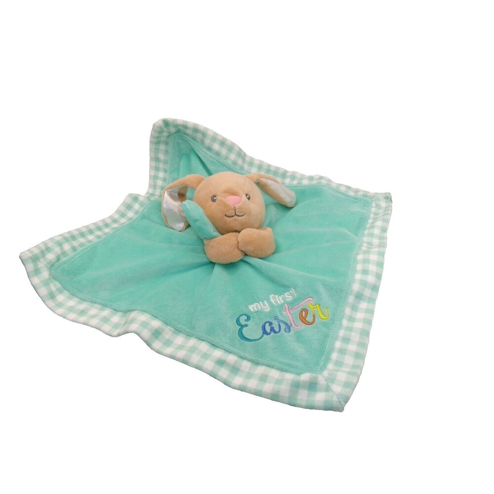 Baby Starters My First Easter Bunny Lovey Security Blanket Rattle Satin Back